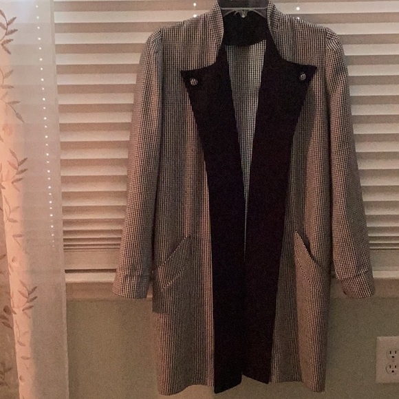 Vintage,custom made,UK 3/4 length houndstooth jacket by Sterling Cooper Sheridan - Picture 3 of 14